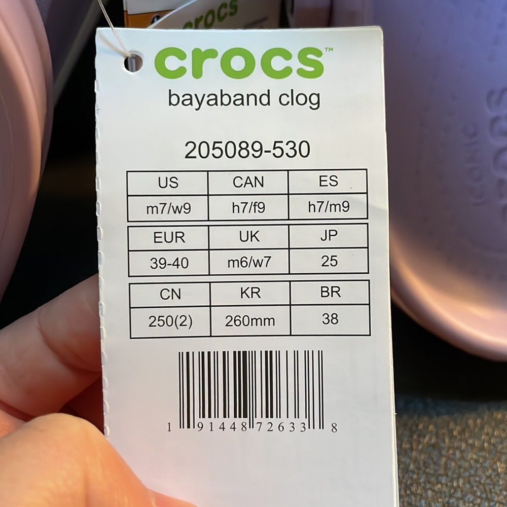 NWT Crocs Bayaband Clog Lavender & white size 7 Mens, 9 Womens BEAUTIFUL! - Picture 7 of 7